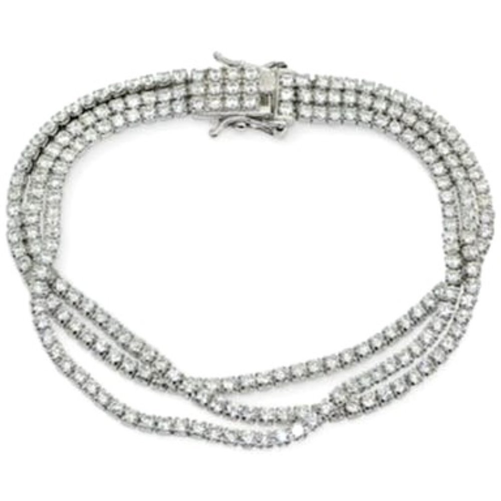 RH Macy Cubic Zirconia Multi-Row Statement Bracelet in Sterling Silver